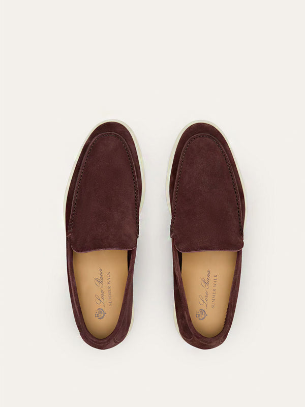 Loro Piana Summer Walk Loafer Suede Very Dark Maroon