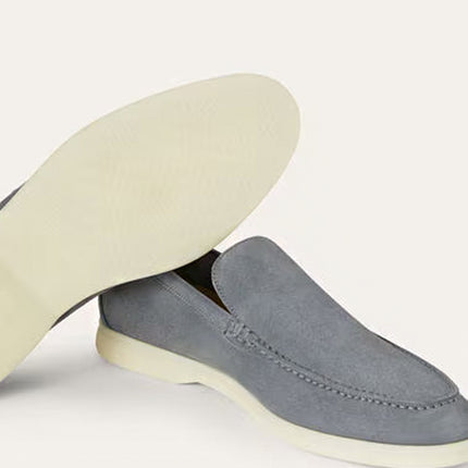 Loro Piana Summer Walk Loafer Suede Frozen Blue