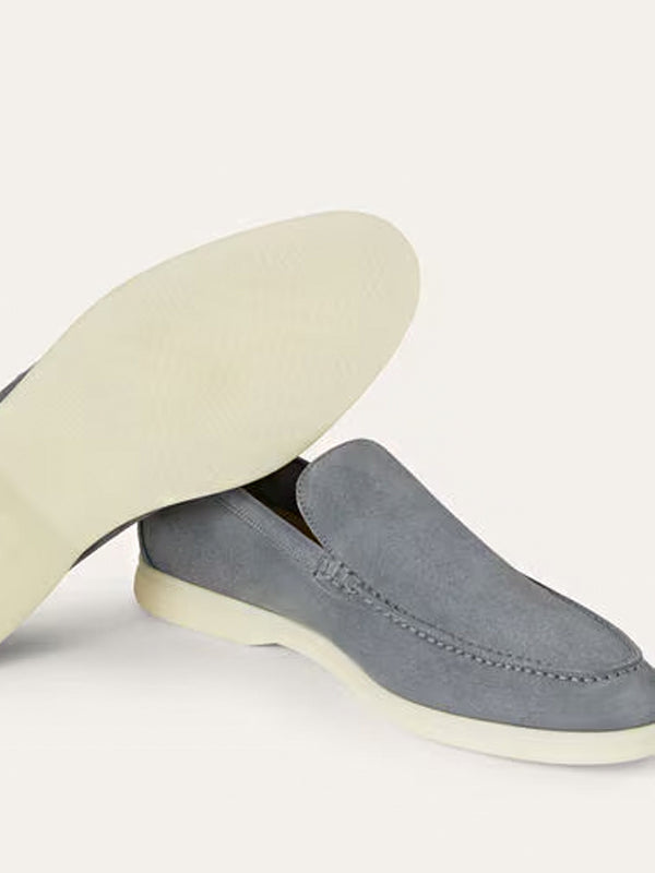 Loro Piana Summer Walk Loafer Suede Frozen Blue