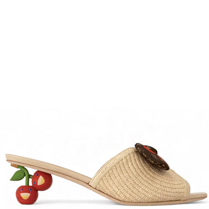 Louis Vuitton Cherie Mule x Takashi Murakami Raffia