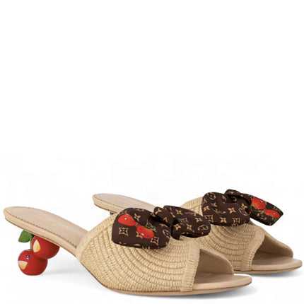 Louis Vuitton Cherie Mule x Takashi Murakami Raffia