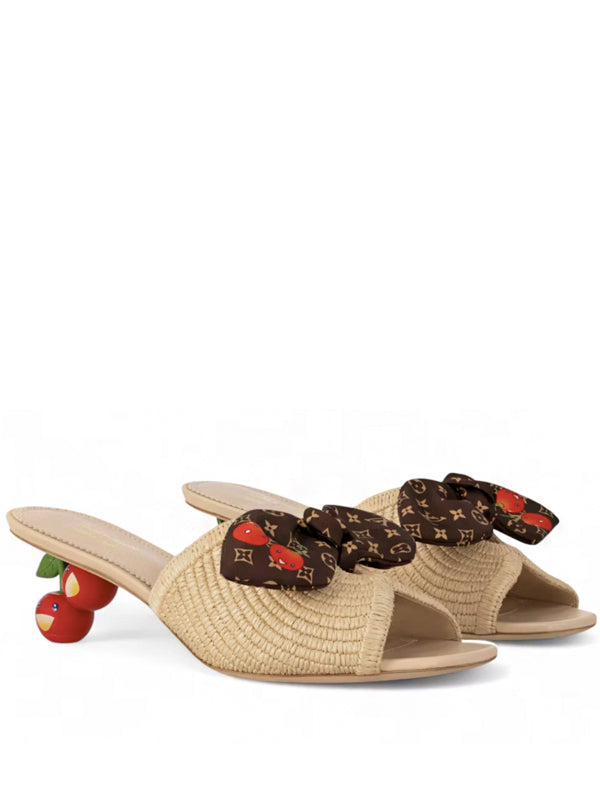 Louis Vuitton Cherie Mule x Takashi Murakami Raffia