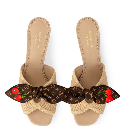 Louis Vuitton Cherie Mule x Takashi Murakami Raffia