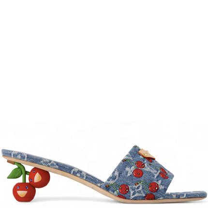 Louis Vuitton Cherry Lily Mule x Takashi Murakami Denim