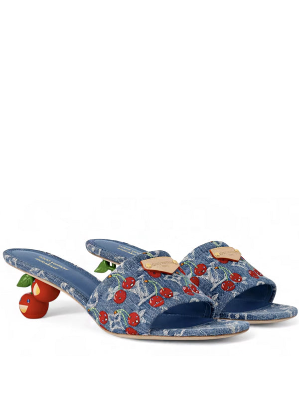 Louis Vuitton Cherry Lily Mule x Takashi Murakami Denim