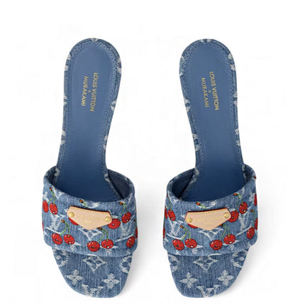 Louis Vuitton Cherry Lily Mule x Takashi Murakami Denim