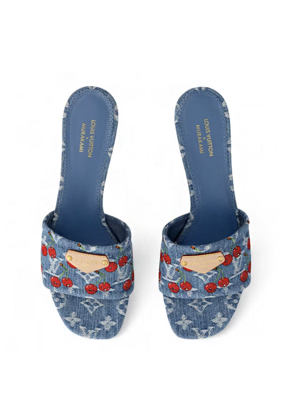 Louis Vuitton Cherry Lily Mule x Takashi Murakami Denim