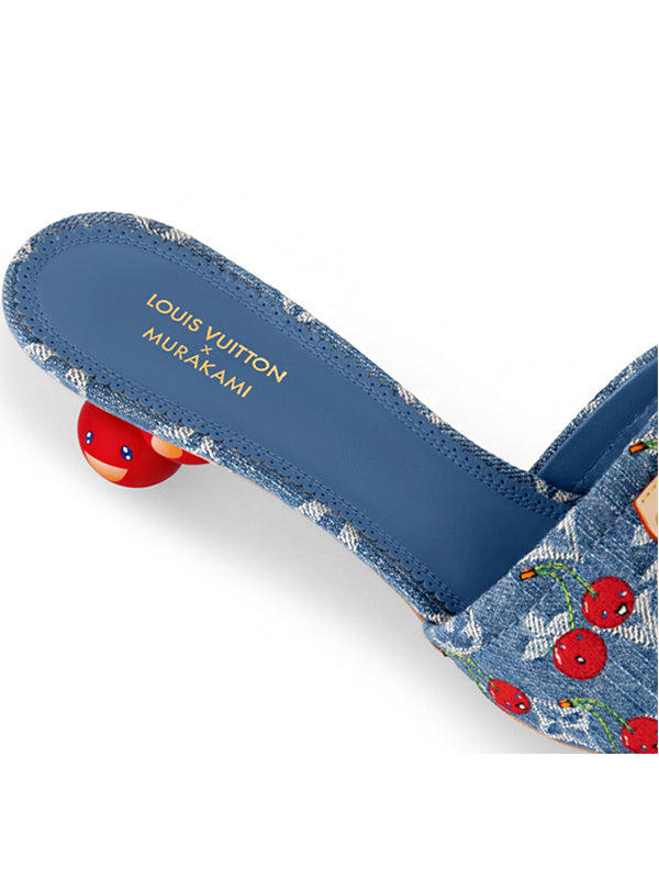 Louis Vuitton Cherry Lily Mule x Takashi Murakami Denim