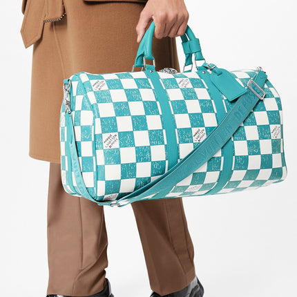 Louis Vuitton Keepall Bandouliere 45 Teal Blue