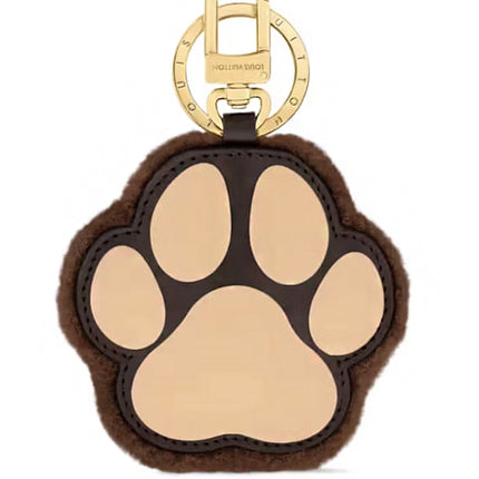 Louis Vuitton LV Paw Key Holder and Bag Charm Brown