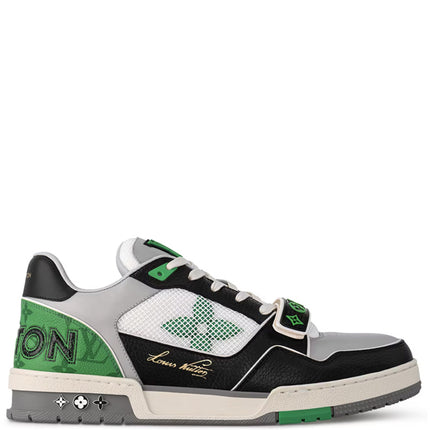 Louis Vuitton LV Trainer Monogram strap Black White Green