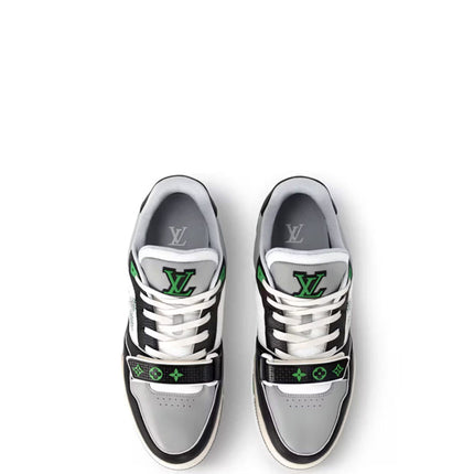 Louis Vuitton LV Trainer Monogram strap Black White Green