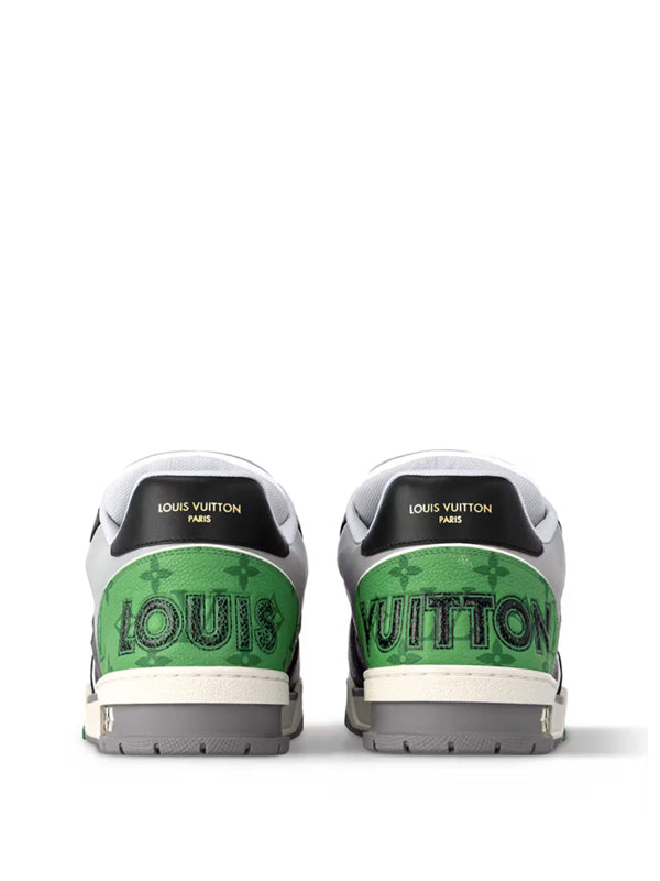 Louis Vuitton LV Trainer Monogram strap Black White Green