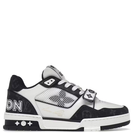 Louis Vuitton LV Trainer Velcro Strap Monogram Denim Black White