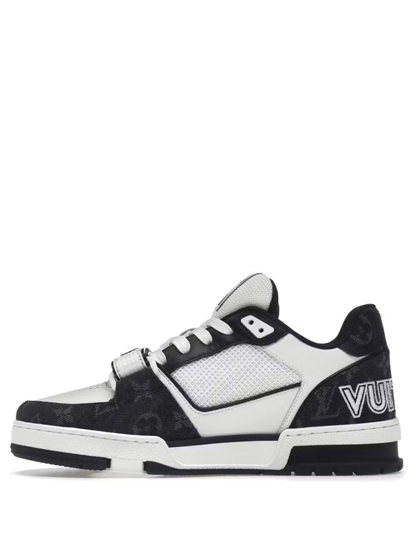 Louis Vuitton LV Trainer Velcro Strap Monogram Denim Black White