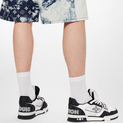 Louis Vuitton LV Trainer Velcro Strap Monogram Denim Black White