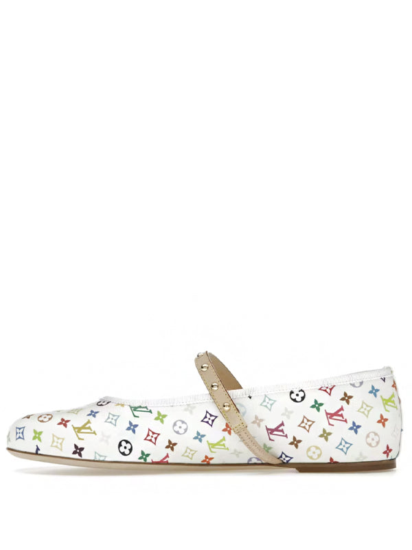Louis Vuitton Romy Flat Ballerina Takashi Murakami White