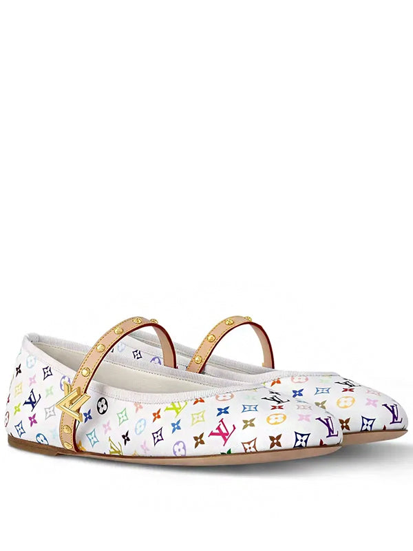 Louis Vuitton Romy Flat Ballerina Takashi Murakami White