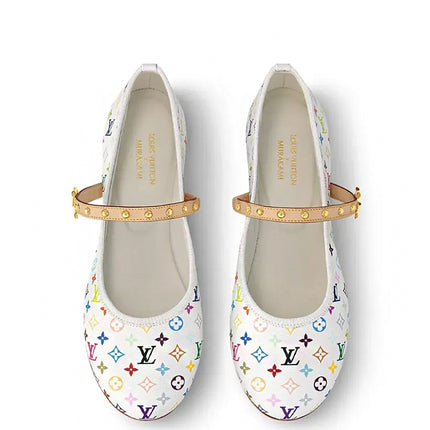 Louis Vuitton Romy Flat Ballerina Takashi Murakami White