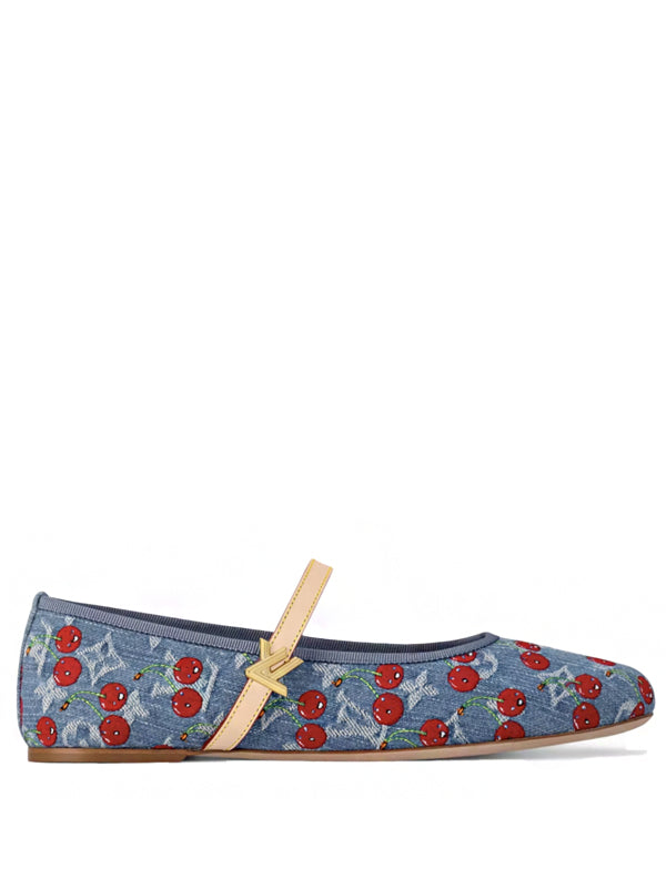 Louis Vuitton Romy Flat Ballerina x Takashi Murakami Denim