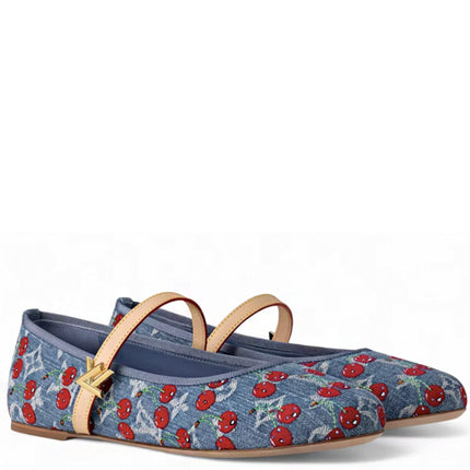 Louis Vuitton Romy Flat Ballerina x Takashi Murakami Denim