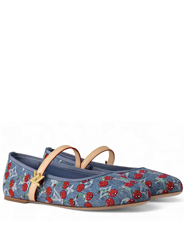 Louis Vuitton Romy Flat Ballerina x Takashi Murakami Denim
