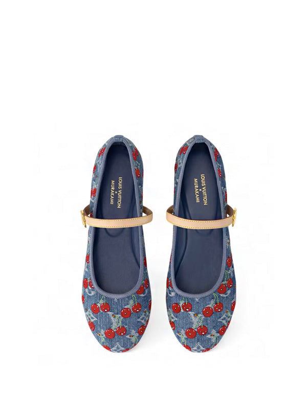 Louis Vuitton Romy Flat Ballerina x Takashi Murakami Denim