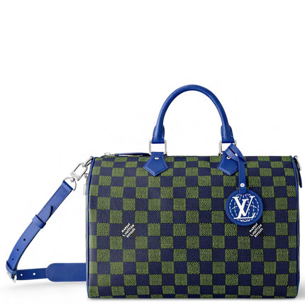 Louis Vuitton Speedy Bandouliere 40 Damier Heritage Blue Green