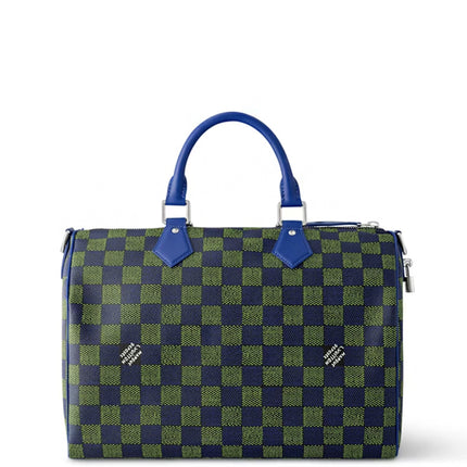 Louis Vuitton Speedy Bandouliere 40 Damier Heritage Blue Green