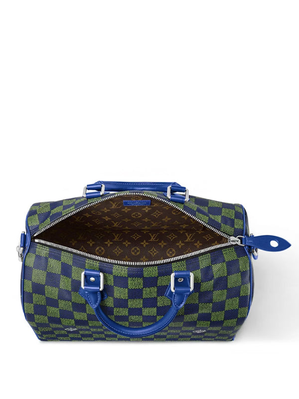 Louis Vuitton Speedy Bandouliere 40 Damier Heritage Blue Green