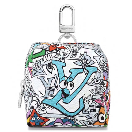 Louis Vuitton Squared Pouch Key Holder And Bag Charm LV Graffiti Monogram Canvas