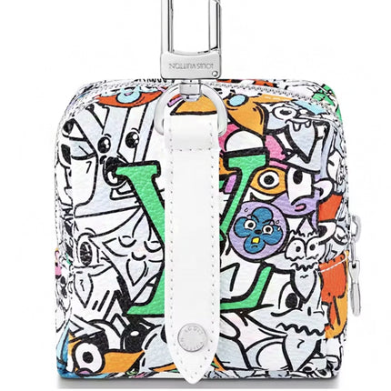 Louis Vuitton Squared Pouch Key Holder And Bag Charm LV Graffiti Monogram Canvas