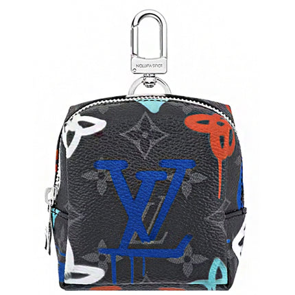 Louis Vuitton Squared Pouch Key Holder And Bag Charm LV Graffiti Multicolor