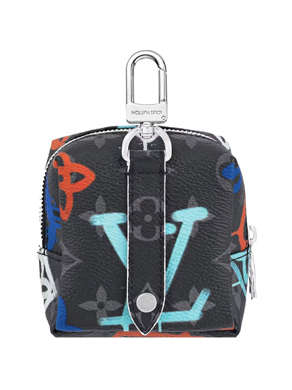 Louis Vuitton Squared Pouch Key Holder And Bag Charm LV Graffiti Multicolor