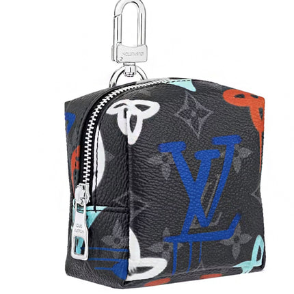 Louis Vuitton Squared Pouch Key Holder And Bag Charm LV Graffiti Multicolor
