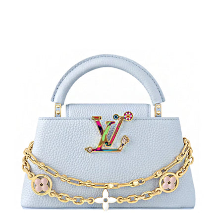 Louis Vuitton x Takashi Murakami Capucines East-West Mini Olympe Blue