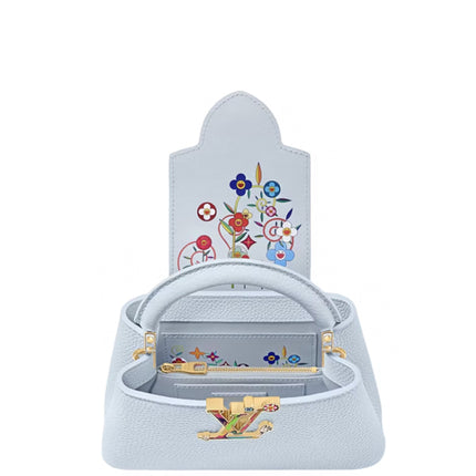 Louis Vuitton x Takashi Murakami Capucines East-West Mini Olympe Blue
