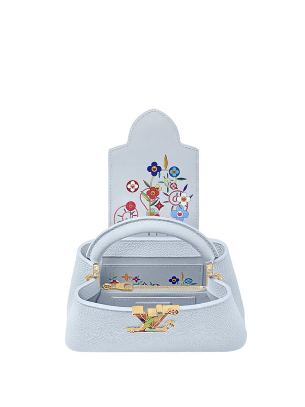 Louis Vuitton x Takashi Murakami Capucines East-West Mini Olympe Blue