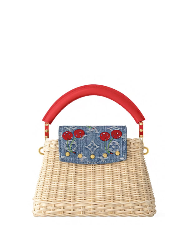 Louis Vuitton x Takashi Murakami Cherry Capucines Mini Rattan