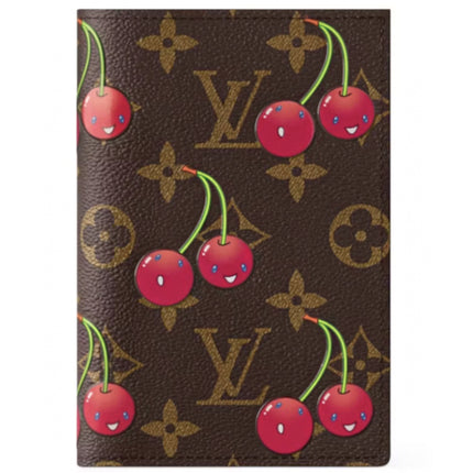 Louis Vuitton x Takashi Murakami Cherry Passport Cover Brown Monogram