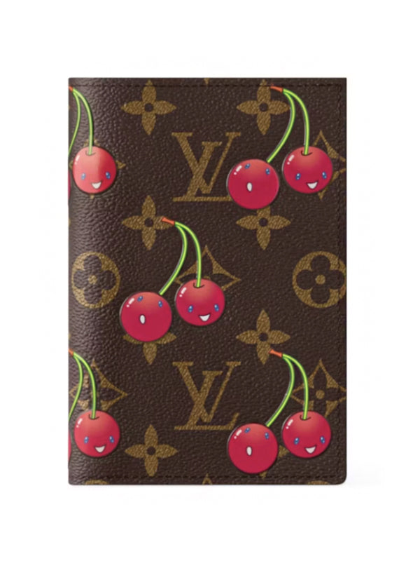 Louis Vuitton x Takashi Murakami Cherry Passport Cover Brown Monogram