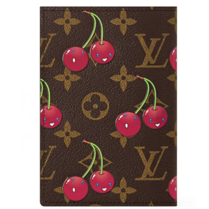 Louis Vuitton x Takashi Murakami Cherry Passport Cover Brown Monogram