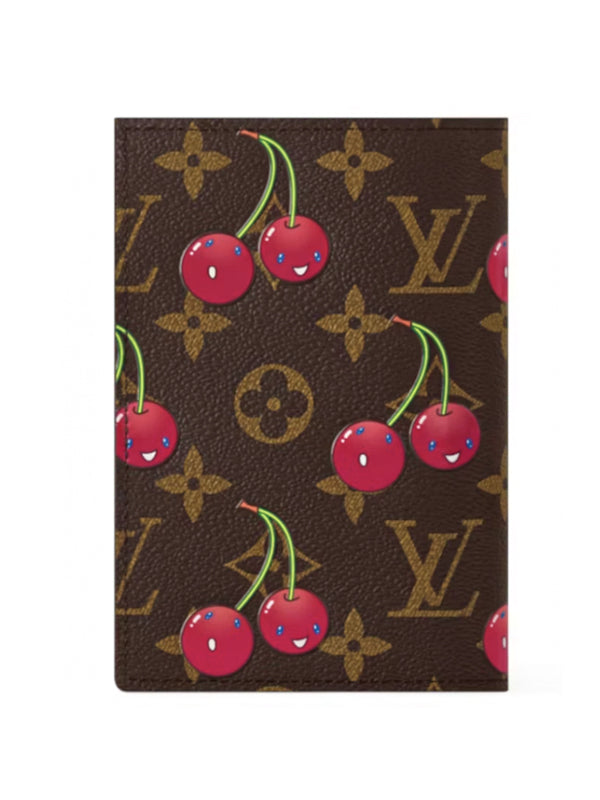 Louis Vuitton x Takashi Murakami Cherry Passport Cover Brown Monogram