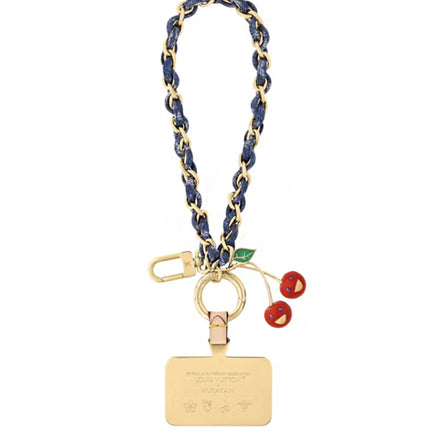 Louis Vuitton x Takashi Murakami Denim Cherry Phone Holder Denim Monogram