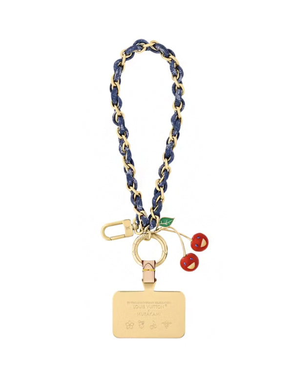 Louis Vuitton x Takashi Murakami Denim Cherry Phone Holder Denim Monogram