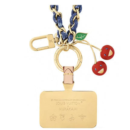 Louis Vuitton x Takashi Murakami Denim Cherry Phone Holder Denim Monogram