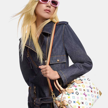 Louis Vuitton x Takashi Murakami Speedy Bandouliere 25 White Multicolored