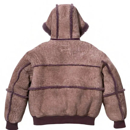 Supreme MM6 Maison Margiela Hooded Shearling Bomber Jacket Purple