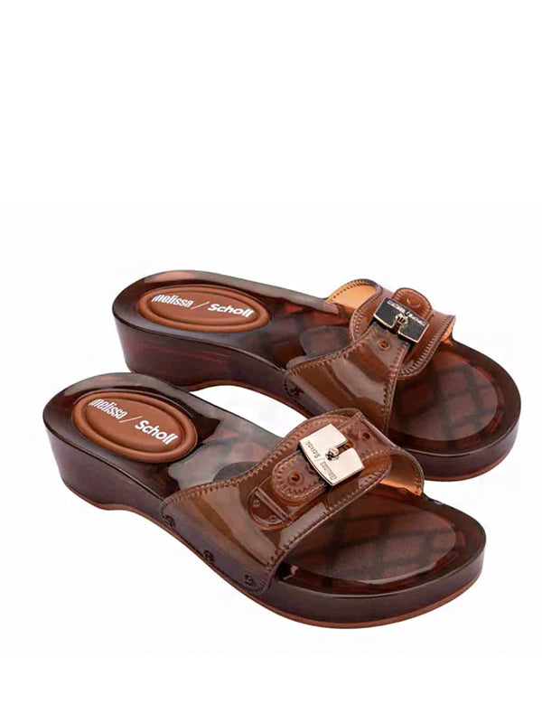 Melissa x Scholl Pescura Heel Clear Brown
