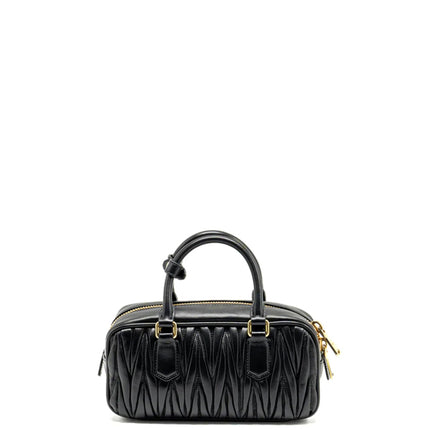 Miu Miu Arcadie Matelasse Nappa Leather Bag Black